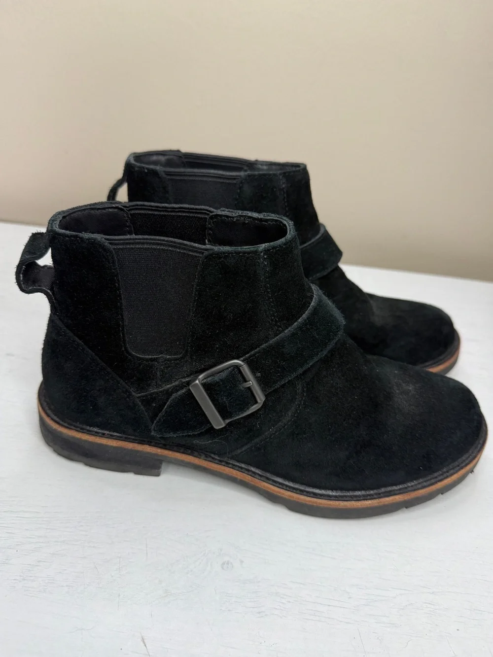 LLBean Old Port Black Suede Ankle Boot Sz 8